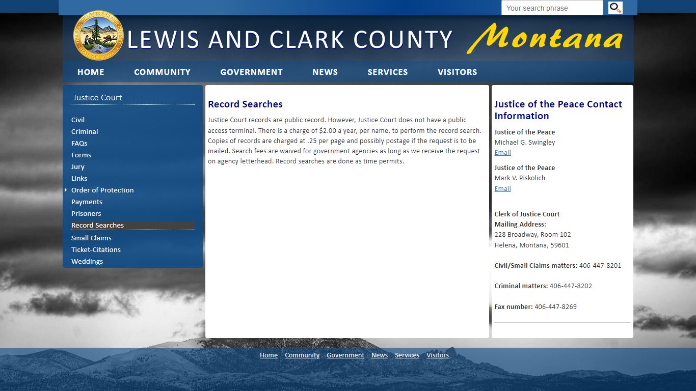 Lewis and Clark County: Record Searches